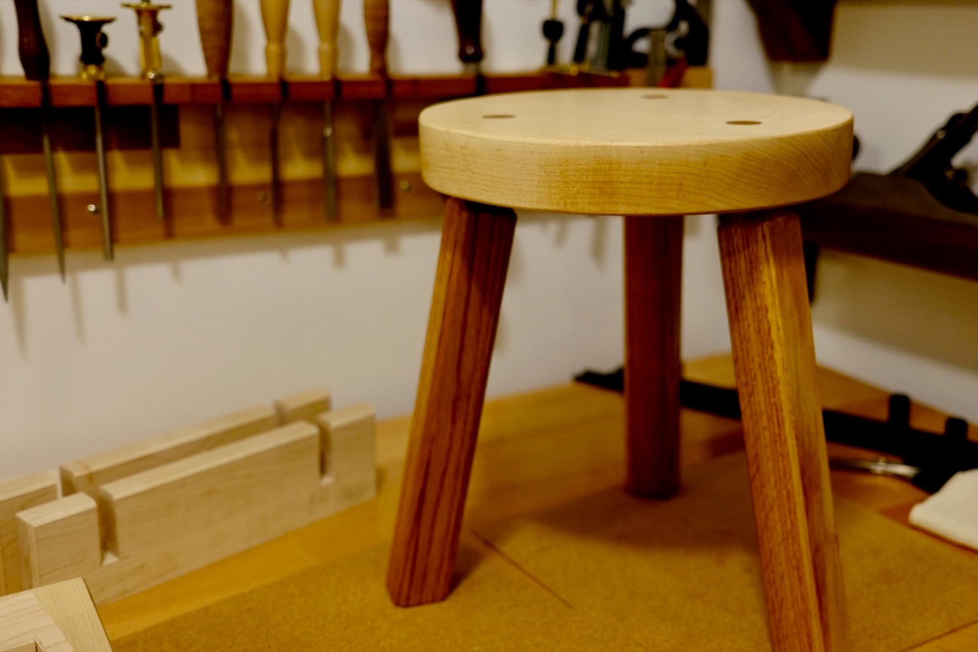 Staked Milking Stool in progress