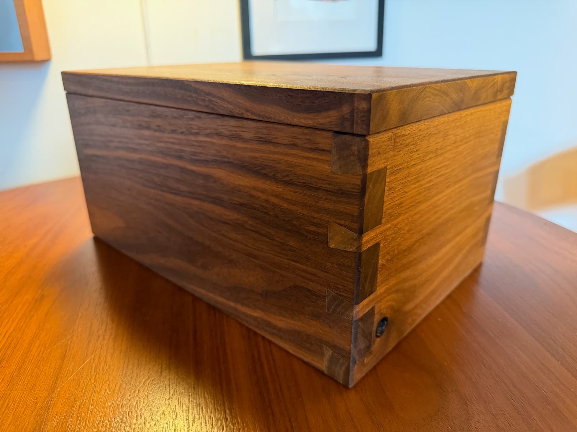 Walnut Box with Hinged Lid
