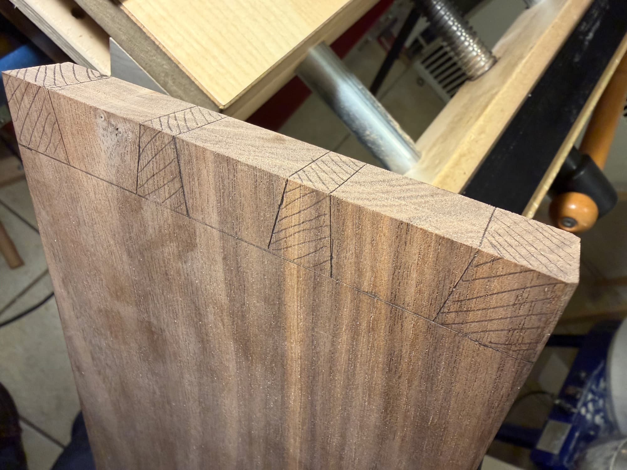 Walnut Box with Hinged Lid in progress