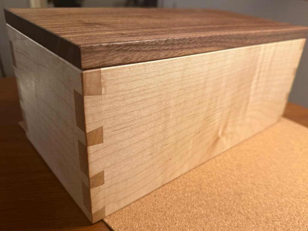 Maple Box with Walnut Lid